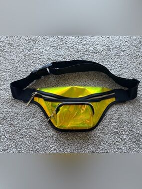 Lancome Iridescent Yellow Green Holographic Waist Bag
